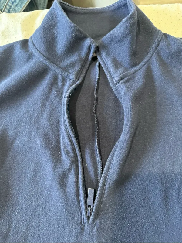 Sunday Best Navy Long-Sleeve Zip-Front Knit Dress - Image 3