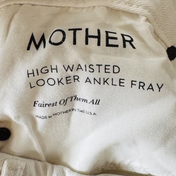 Mother High Waisted Looker Ankle Fray White Distressed Skinny‎ Jeans 29 READ - Image 3