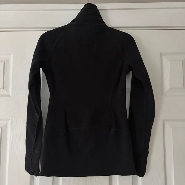 Lululemon Radiance‎ Jacket Black Full Zip Funnel Neck Fleece Size 4 - Image 3