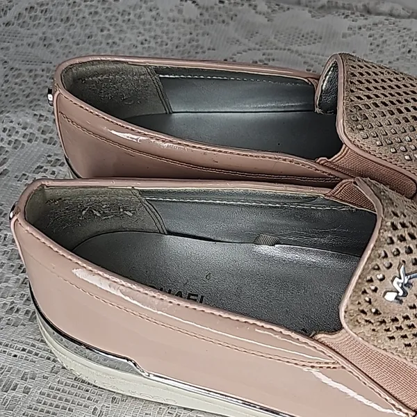 MICHAEL Michael Kors blush pink leather mesh slip on boat shoes flats sz 9 - Image 7
