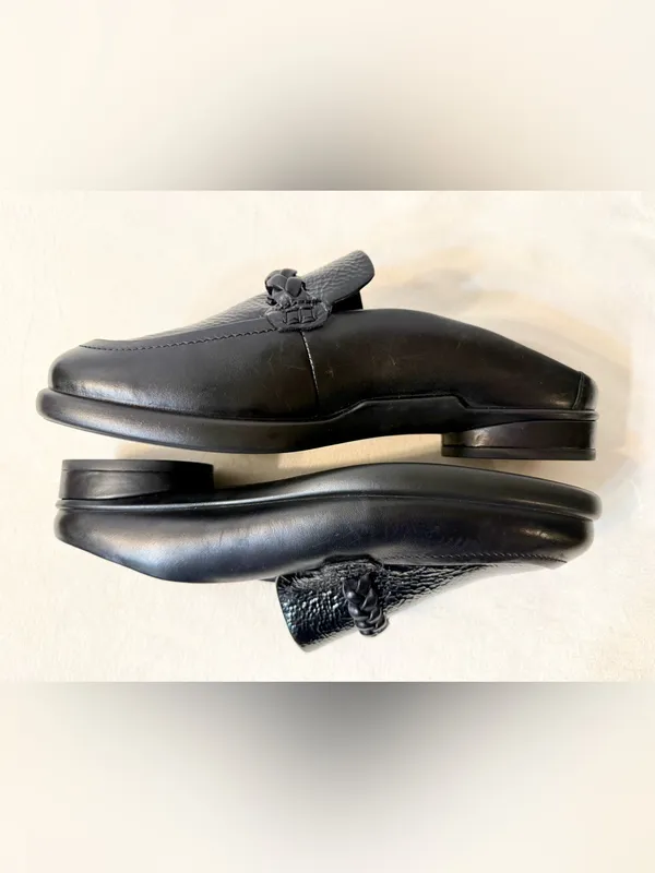 ECCO Sculpted Luxury Braided Mule Black/Black Patent Size 39 - Image 7