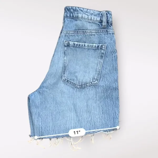 Garage Denim Wide Leg Distressed Shorts Womens Size 3‎ Blue Streetwear - Image 7