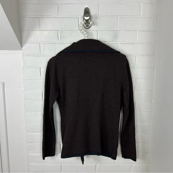 Krimson Klover Brown Knit Asymmetrical Zip Wool Jacket Size XS - Image 10