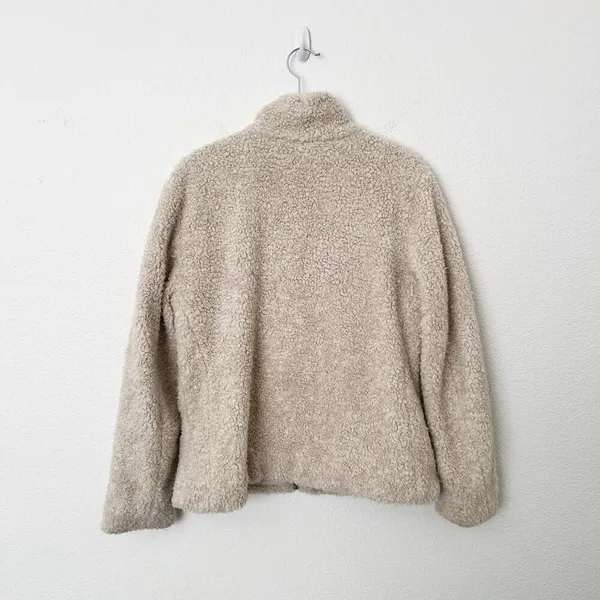 [Pendleton] Cream Full Zip Flannel Flap Pocket Fleece Sherpa Jacket Size Small S - Image 2