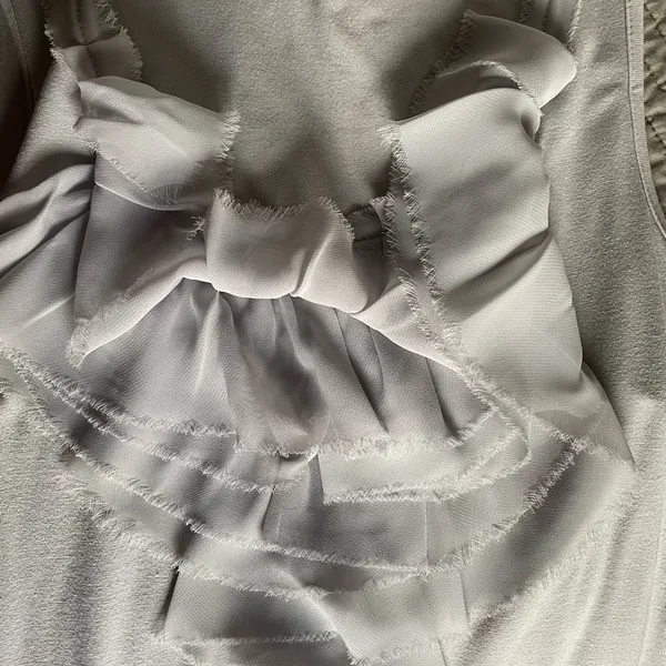 The Limited XS grey ruffle short sleeve cami. Layer under jacket. NWOT - Image 3