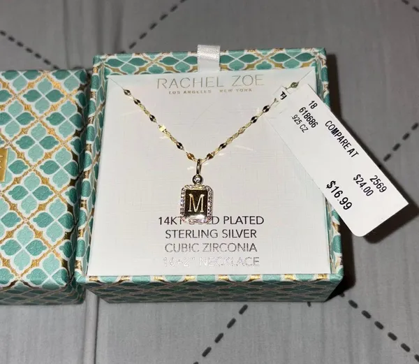 Rachel Zoe “M” initial necklace - Image 4