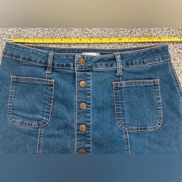 Altar’d State Denim Button-Front Mini Skirt - Blue - Image 2