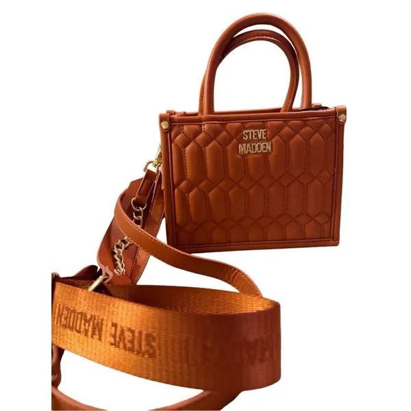 New Steve Madden Bniko Quilted Crossbody Purse Bag in Whiskey‎ Spice - Image 7