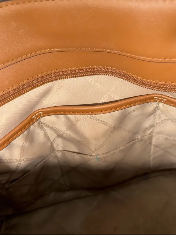 Michael Kors Brown Signature Tote with Tan Leather Straps - Image 7