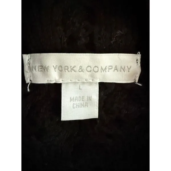 New York & Co Black Fisherman Knit Funnel Neck Boxy Sweater L - Image 6