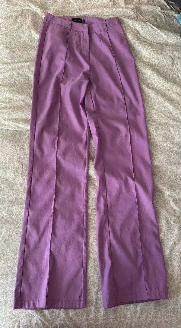 Pretty Little Thing s Purple High Waisted Straight Leg Trousers - Image 8