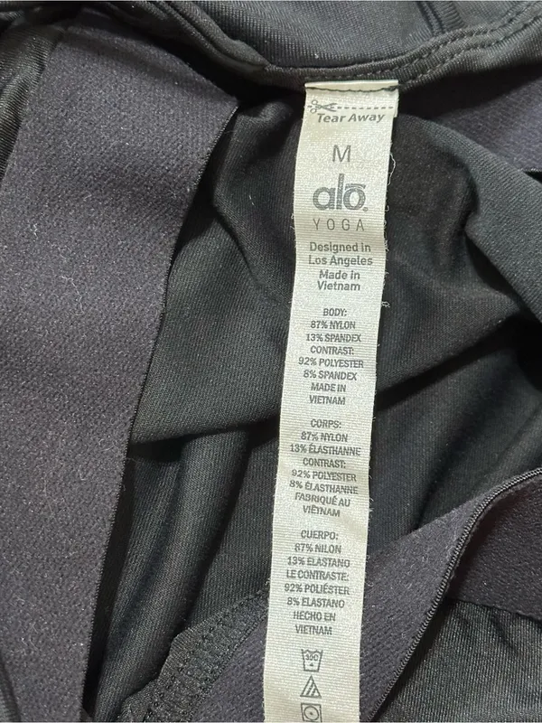 ALO Yoga Women’s Size M Black Criss Cross Strapped V-Neck Activewear Tank Top - Image 3