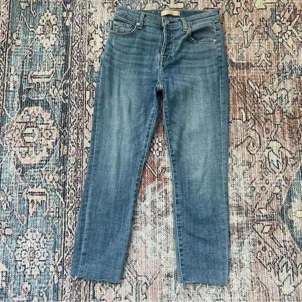 7 for All Mankind High Waist Josephina Designer Denim Jeans Size 24 Button Fly - Image 2