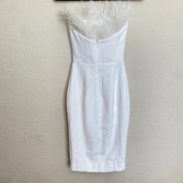 House of CB 'Bianca' White Feather Strapless‎ Dress NWOT size XS - Image 9