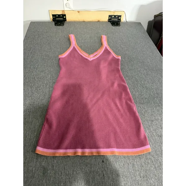 Free People Beach Pink Blair Sweater Knit Mini Dress Sz L Vacation Coastal - Image 9