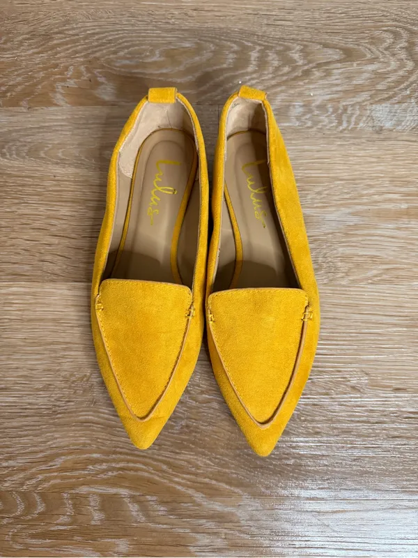 Lulu’s Emmy Mustard Yellow Suede Pointed-Toe Loafers, Size 5.5 - Image 6