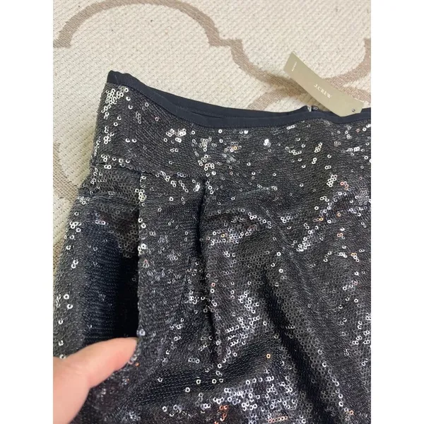 J. Crew sequin classic mini pleated front pockets skirt, size 4, 28623,MSRP $138 - Image 4