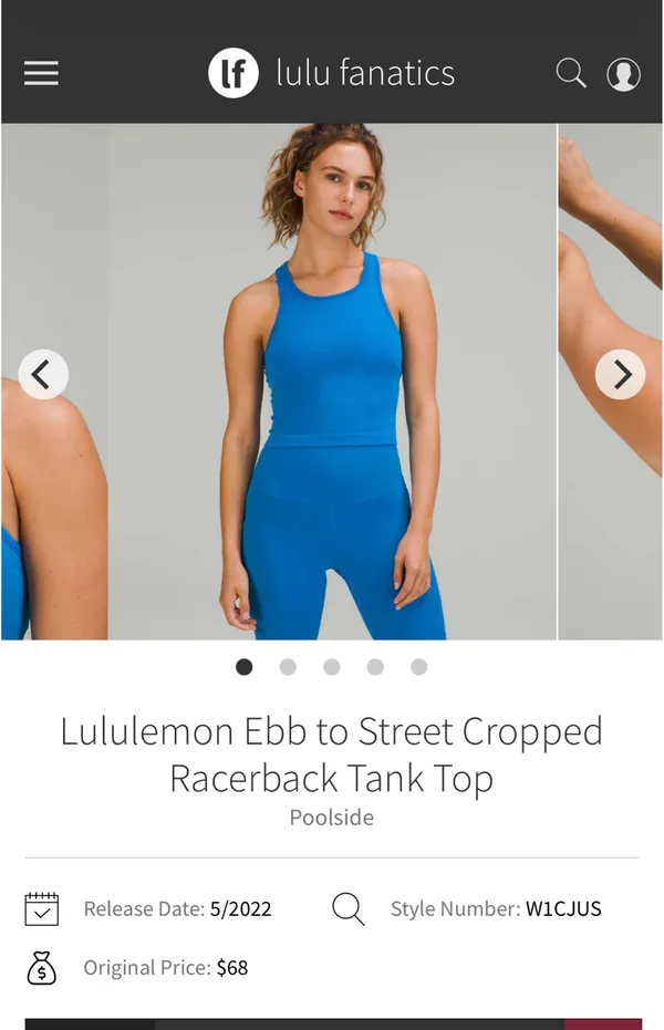 Lululemon Ebb To Street Cropped Racerback Tank - Image 10