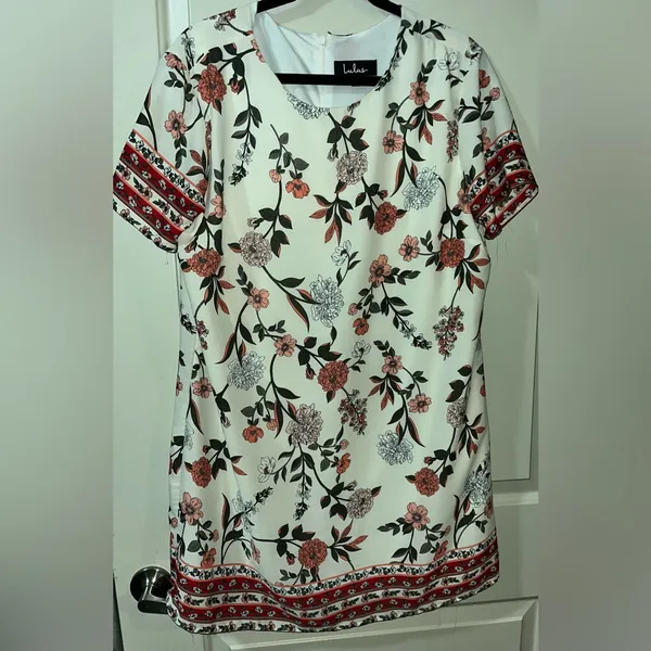 🔴Lulu's Floral Midi Dress A-Flora-Ble Cream Floral Print Shift Dress - Image 2