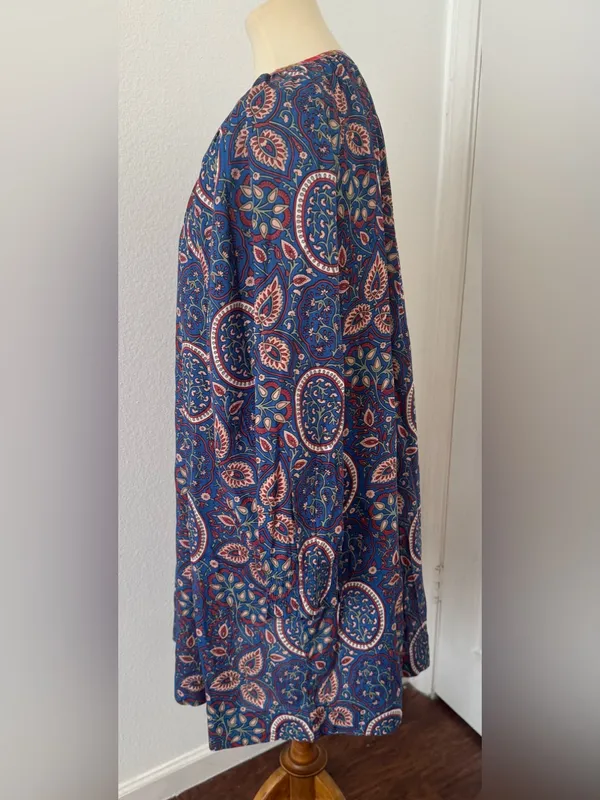 Natural Life Midi Dress Oversized Loose Paisley Boho Granola Hippie Size XL - Image 2
