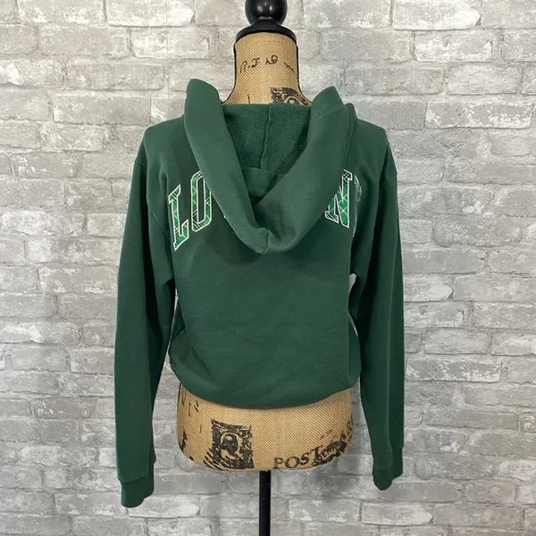 PINK - Victoria's Secret Crooped Green Hoodie - Image 5