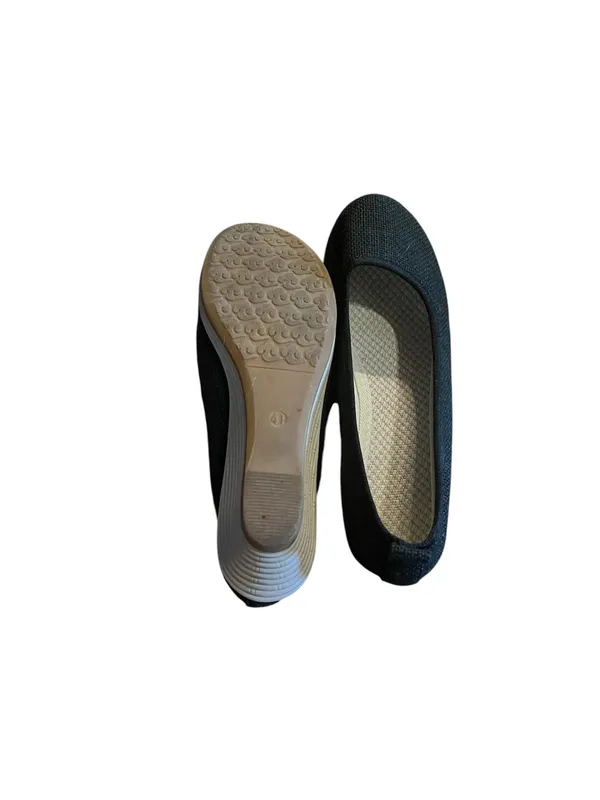 Black Closed Toe Canvas Wedges Shoes Sz 41, US 10 Espadrille Jute Heel - Image 2