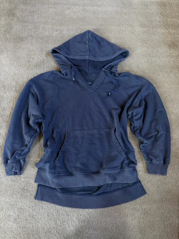 Aerie Navy Blue Distressed Hoodie – Size Small - Image 2