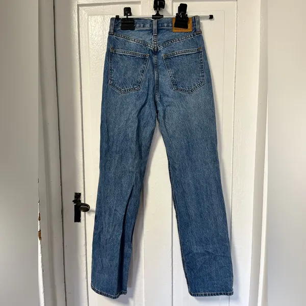 Denim Forum Aritzia Joni high rise loose button fly denim jeans 30 length sz 25 - Image 3