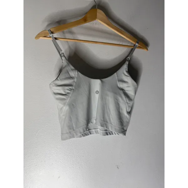 Lululemon Align Tank Top Light Grey Nulu Cropped Yoga Camisole Size 6 LW1EZJS - Image 2
