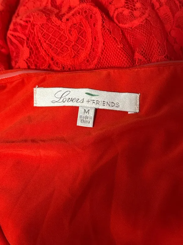 Lovers + Friends Kristine Red Lace‎ Romper Preppy Summer Resort - Image 4