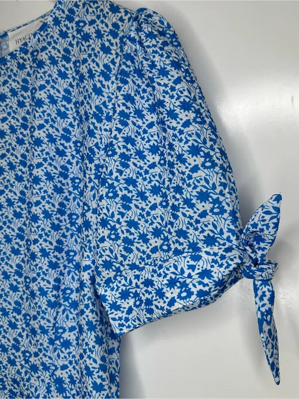 Tuckernuck Hyacinth House Blue Ditsy Floral Puff Sleeve Mini Dress Large - Image 8