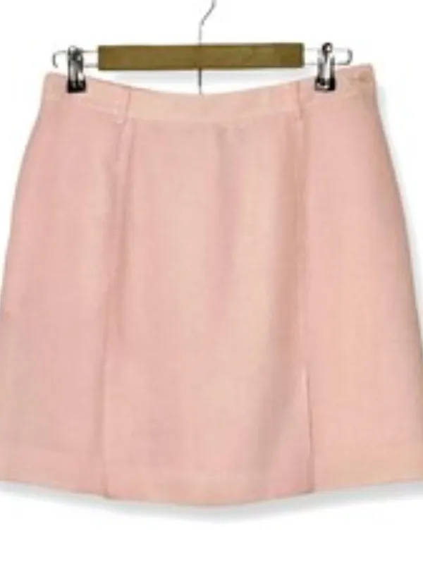 Astra Classic Pink Double Slit High Waist Mini Skirt Sz 8 - Image 3