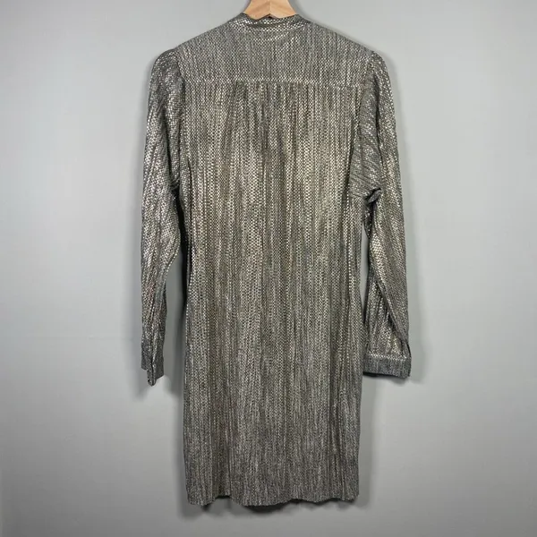 Anthropologie X Sabina Musayev Dress‎ Size M Eugine Gold Gray Accordian Tie Date - Image 5