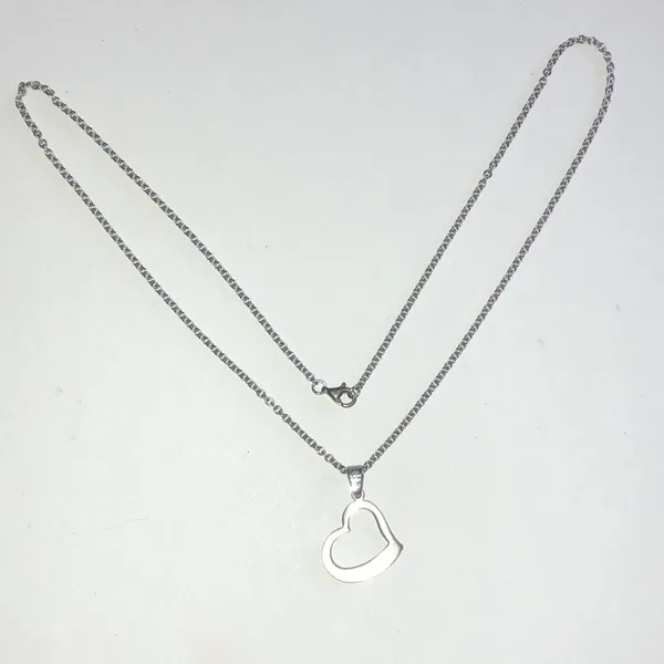 Stainless Steel Silver Tone Mother Heart Pendant Necklace - Image 5