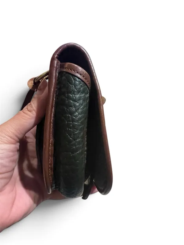 Vintage Dooney & Bourke All-Weather Leather coin purse in fir green and Britis - Image 4
