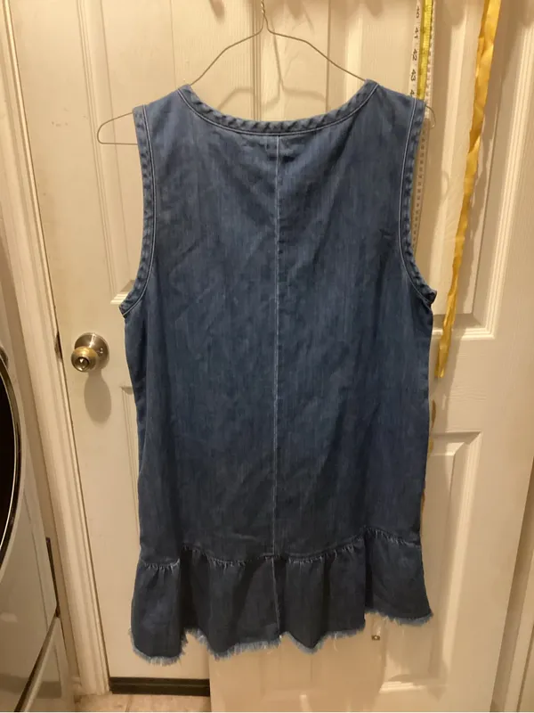 aerie Blue Denim Tie-Front Ruffle Tank - Image 3