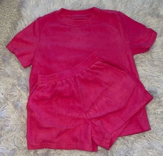 NWOT Pink Fleece Lounge Set Size M - Image 2