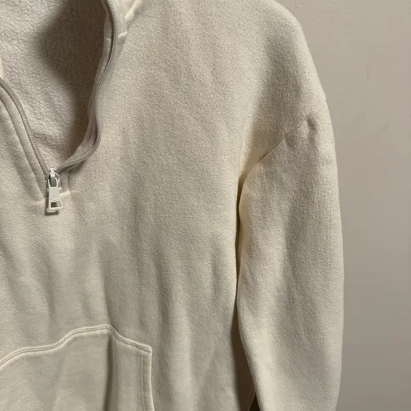 Beyond Yoga Recharge 1/4 Zip Pullover Sweater in Cream- Size XS - Image 3