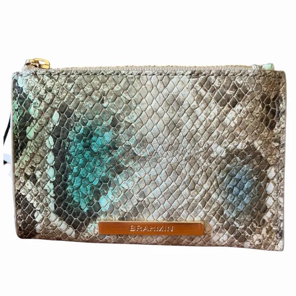 Brahmin NWT Mckenna Coin Purse Small Pouch Clutch Cerulean All Over Snake Print - Image 2