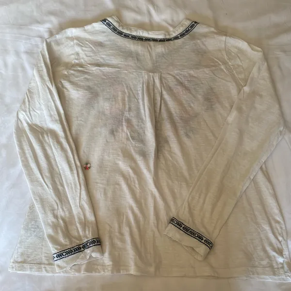Style & Co. Floral Embroidered Long Sleeve Top size S - Image 7