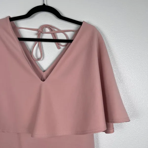 ASOS Women's Midi Dress Cape Overlay Pink Sz 6 NWT - Image 2