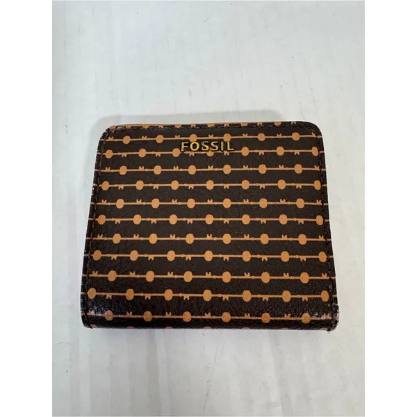 Fossil Tan Black Leather Fold Over Wallet Small Classic Women’s - Image 12