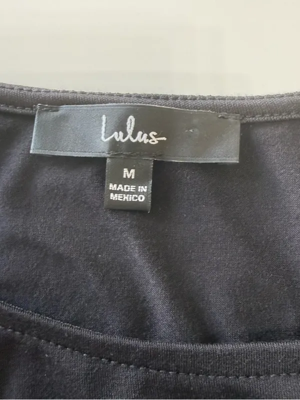 Lulu's Black Long Sleeve Crewneck Sheath Dress Size Medium - Image 6