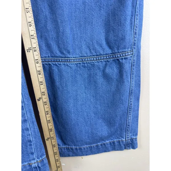Wild Fable Women’s Mid Rise Baggy Cargo Jeans Blue Denim Wide Leg Utility Size 2 - Image 9