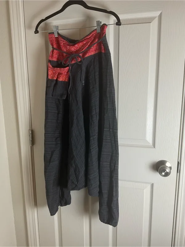 Harempants Charcoal Gray Hill Tribe Harem Pants - Boho Yoga Festival - Image 2