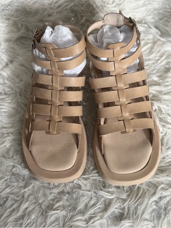 Pilcro Women’s Tan Woven Gladiator Sport Leather Sandals Size 38 - Image 12