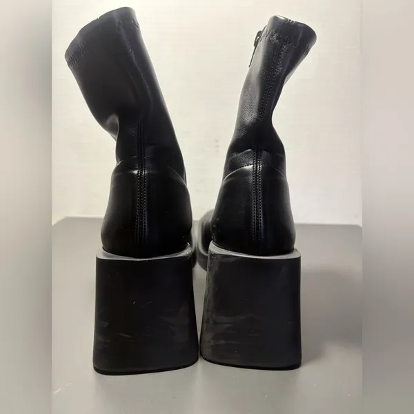 JUSTINE CLENQUET Lucy Black Vegan Leather Sock Boots - Image 5