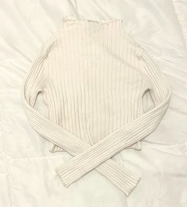 Princess Polly White Mockneck Sweater - Image 3