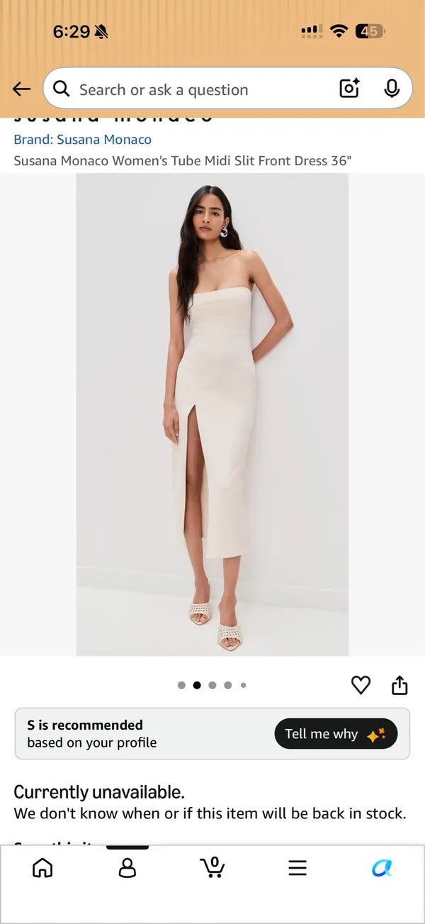 Apricot strapless jersey knit dress - Image 4
