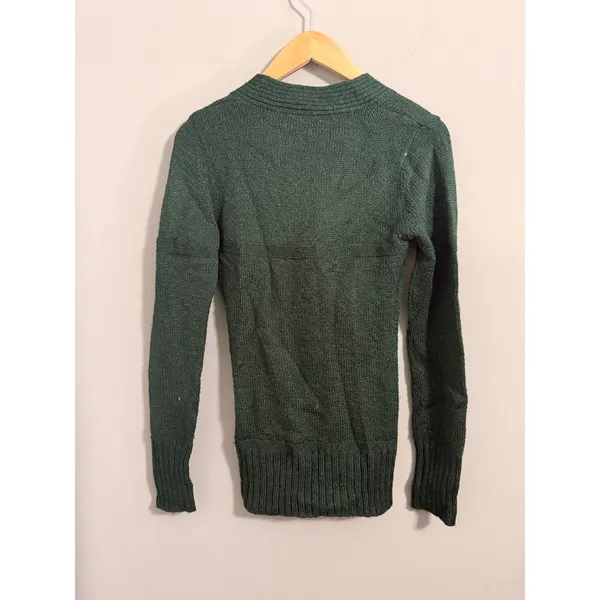 BKE Sweater‎ Womens Small Green V-Neck Ribbed Knit Ornate Button Pullover H72129 - Image 4